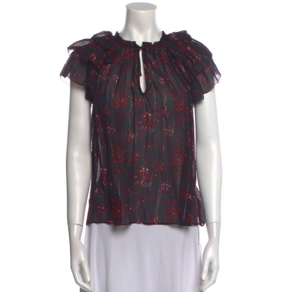 Ulla Johnson 100% Silk Floral Top